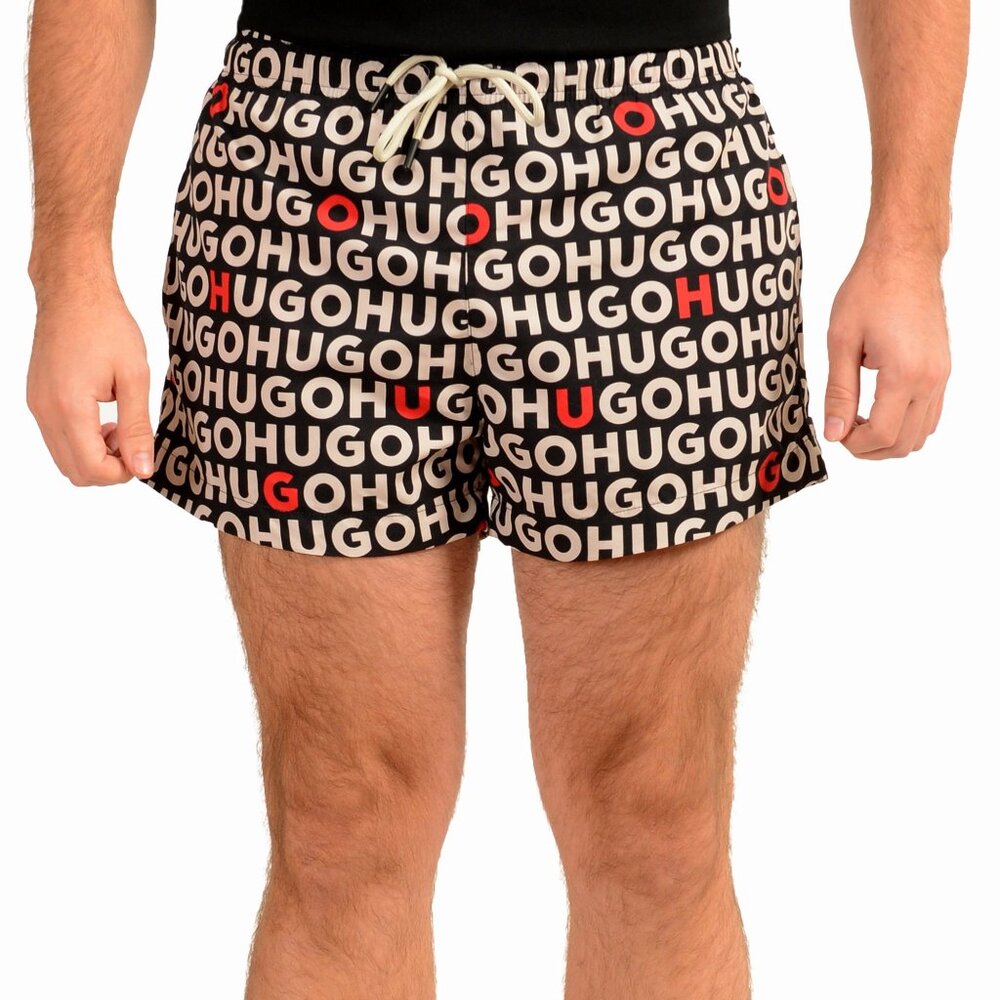 Hugo Boss Men's "TORTUGA" Logo Print Swim Board Shorts US S IT 48
